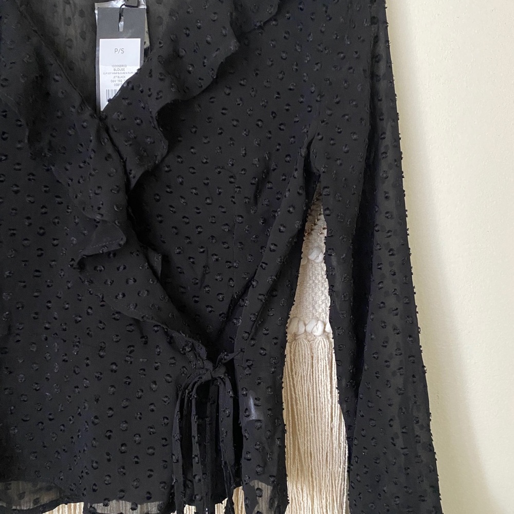 NWT Ruffle Wrap Blouse - Picture 8 of 11